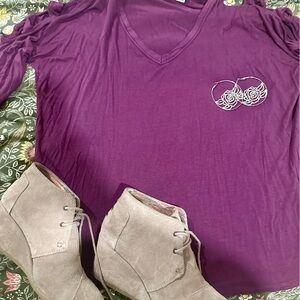 Long sleeve purple t-shirt